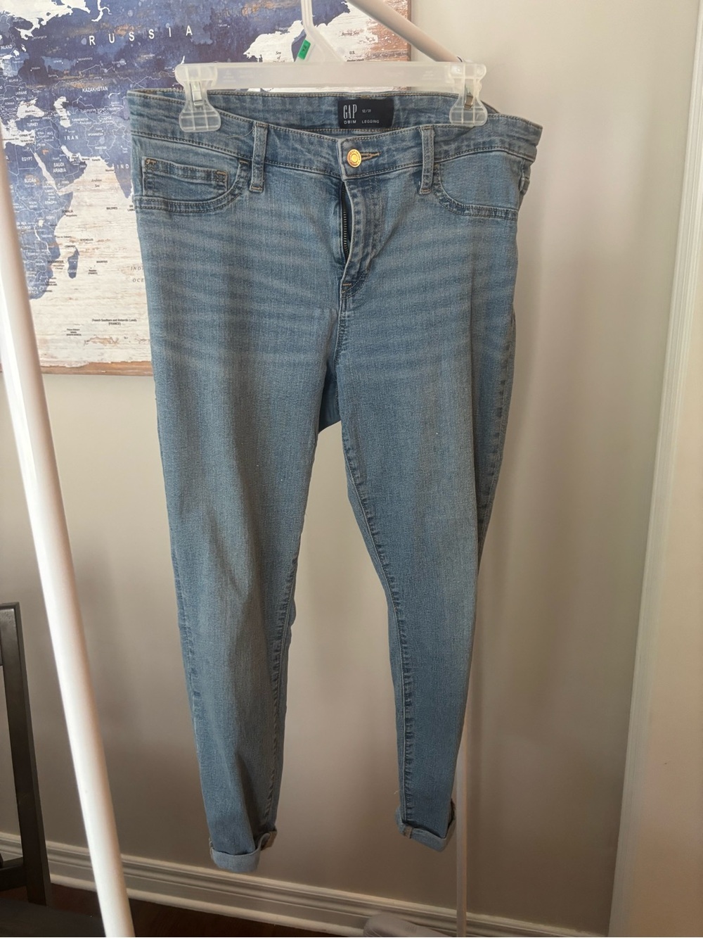 GAP Women's Light Wash Stretch Skinny Jeans - Faded Blue